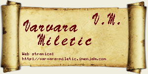 Varvara Miletić vizit kartica